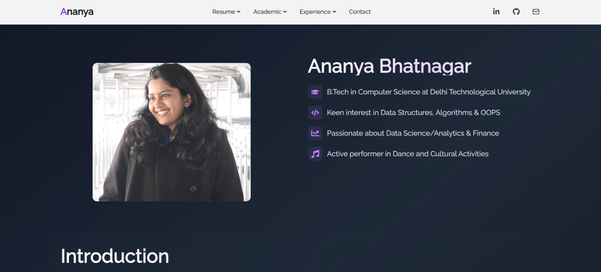 Ananya Bhatnagar Portfolio